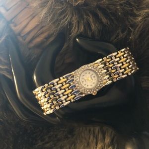 Vintage ladies Xanadu dual tone basket weave watch